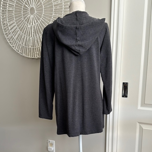 Blue Sky Gray Cozy Hooded Cardigan Sweater with Front Pockets - Picture 3 of 8